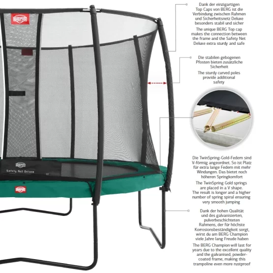 Berg Champion 330 Grey incl. Safety Net Deluxe