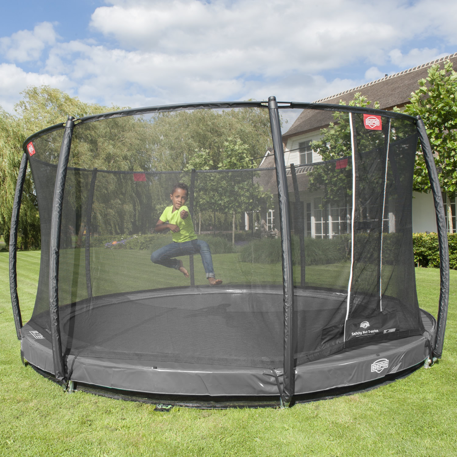Gnaven del fly Berg Elite InGround 330 Grey incl. Safety Net Deluxe - Best quality,  biggest choice