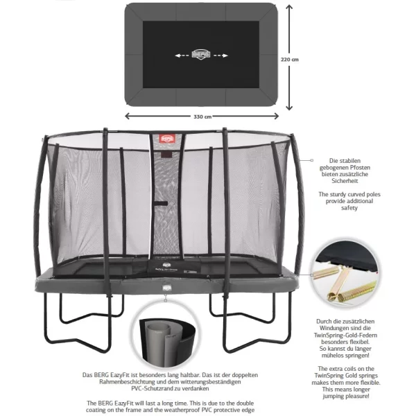 Berg Ultim Champion 330 Grey incl. Safety Net Deluxe